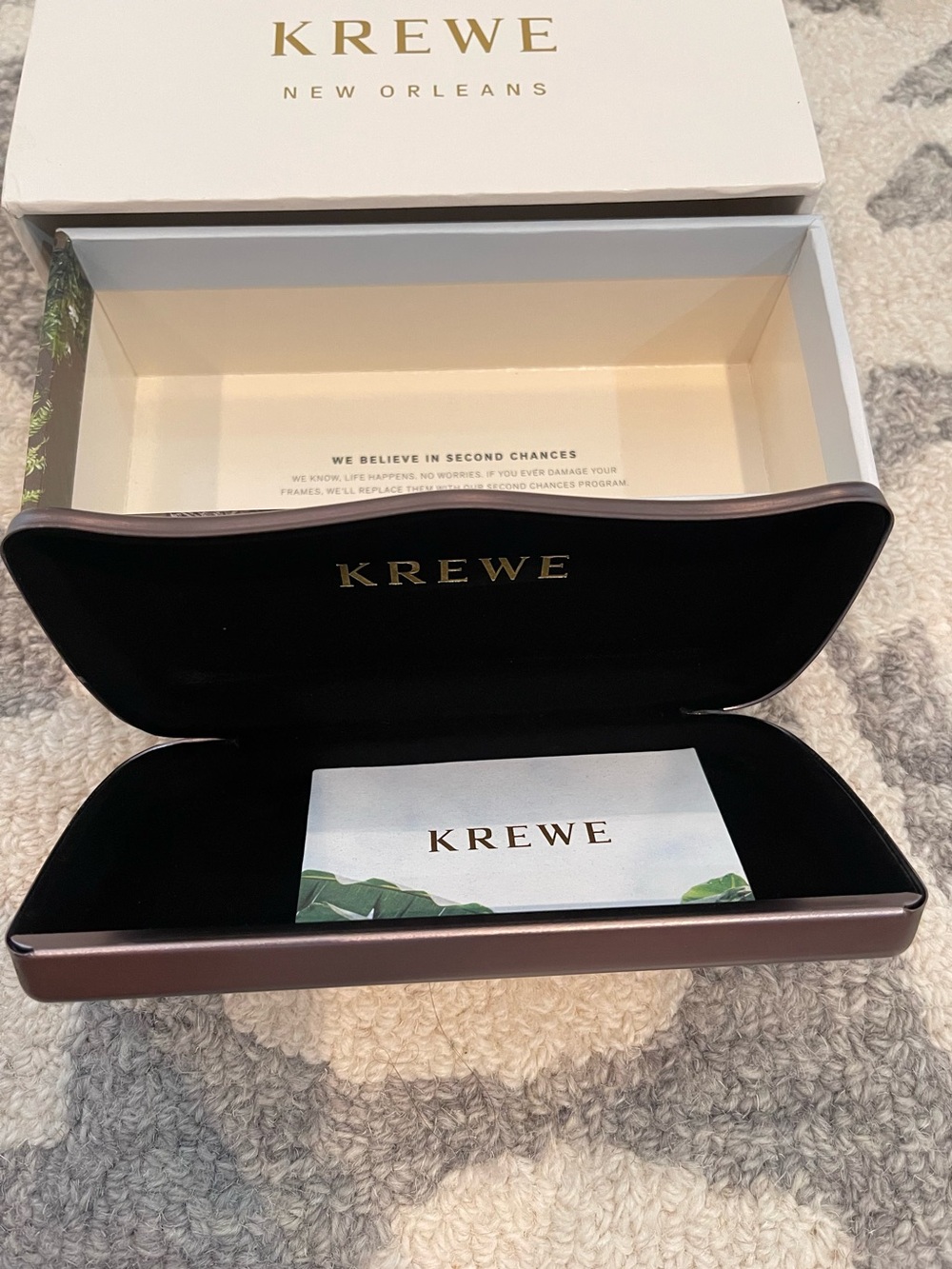 KREWE Women’s Metallic Brown Eyewear Case with Black Interior